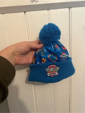 Paw Patrol toddler Blue Pom-Pom Knit Beanie Hat